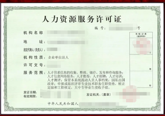 蕪湖人力資源服務(wù)許可證